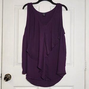 Torrid Georgette Tank/Blouse with Ruffle - Size 2
